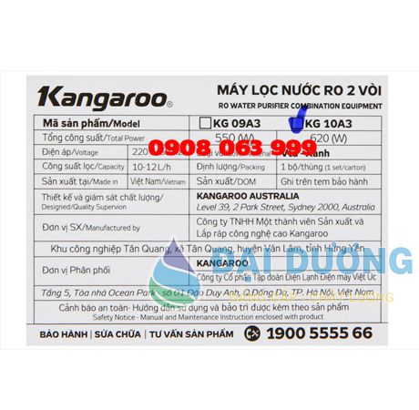 Máy lọc nước RO Kangaroo KG10A3 NÓNG LẠNH NGUỘI