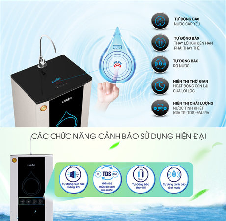 máy lọc nước karofi được ứng dụng công nghệ thông minh và hiện đại